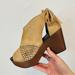 Free People Shoes | Free People Light Tan Brown Leather Wooden Chunky Platform Clogs Lace Shoes | Color: Tan | Size: 8