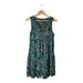 American Eagle Outfitters Dresses | American Eagle Green Floral Babydoll Dress Sleeveless Small Criss Cross V-Neck | Color: Green | Size: S