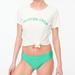 J. Crew Tops | J. Crew Vacation Crew - Novelty Tee - Large | Color: Cream/Green | Size: L