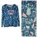 Disney Tops | Disney Lilo & Stitch Blue Velour Plush Pullover Top Weekend Vibes Lounge Shirt | Color: Blue/Pink | Size: M