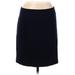 T Tahari Casual Skirt: Blue Solid Bottoms - Women's Size 8 Petite