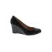 Adrienne Vittadini Wedges: Black Print Shoes - Women's Size 9 1/2 - Round Toe