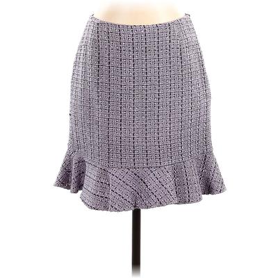 INC International Concepts Casual Fit & Flare Skirt Knee Length: Purple Tweed Bottoms - Women's Size X-Small