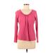 Lands' End Long Sleeve Top Pink Scoop Neck Tops - Women's Size Medium Petite