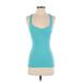 lucy Active Tank Top: Teal Polka Dots Activewear - Women's Size X-Small