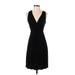 Ann Taylor Casual Dress - Party Plunge Sleeveless: Black Print Dresses - Women's Size X-Small Petite