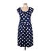 Long Tall Sally Casual Dress: Blue Polka Dots Dresses - Women's Size 10