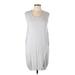 Simply Vera Vera Wang Casual Dress - Mini Scoop Neck Sleeveless: Gray Dresses - Women's Size Large