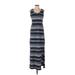 Max Studio Casual Dress - A-Line Scoop Neck Sleeveless: Blue Stripes Dresses - New - Women's Size X-Small