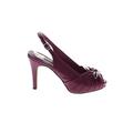 White House Black Market Heels: Slingback Stilleto Cocktail Party Purple Print Shoes - Women's Size 7 - Peep Toe