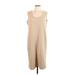 Slinky Brand Casual Dress - Shift: Tan Solid Dresses - Women's Size Large