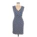 Gilli Casual Dress - Sheath V-Neck Sleeveless: Blue Dresses - Women's Size Medium