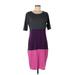 Lularoe Casual Dress - Midi: Purple Color Block Dresses - Women's Size Large