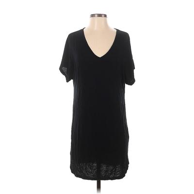 Nordstrom Casual Dress - Shift V Neck Short sleeves: Black Print Dresses - Women's Size Small