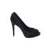 Karen Millen Heels: Pumps Platform Cocktail Party Black Shoes - Women's Size 38 - Peep Toe