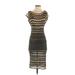 M Missoni Casual Dress - Midi Boatneck Short sleeves: Gray Chevron/Herringbone Dresses - Women's Size 2