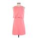 Ann Taylor LOFT Casual Dress - A-Line Crew Neck Sleeveless: Pink Print Dresses - Women's Size 00 Petite