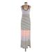Express Casual Dress - Maxi: Gray Stripes Dresses - Women's Size Medium