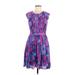 Banana Republic Casual Dress - A-Line: Purple Print Dresses - Women's Size 2