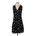Gap Casual Dress - Mini Plunge Sleeveless: Black Dresses - Women's Size Small