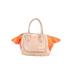Pour La Victoire Leather Tote Bag: Orange Solid Bags