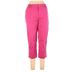 Talbots Khaki Pant Straight Leg Cropped: Pink Print Bottoms - Women's Size 12 Petite