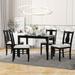 5-Piece Kitchen Dining Table Set, Wooden Rectangular Dining Table and 4 Upholstered Chairs for Kitchen and Dining Room