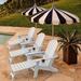 WINSOON Set of 4 Folding Adirondack Chair with Adjustable Backrest Chairs and Retractable Ottoman