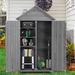 Outdoor Storage Cabinet, Garden Wood Tool Shed, Outside Wooden Shed Closet with Shelves and Latch for Yard