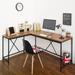 Olympus Wood and Metal Corner Desk in Acacia and Black,High quality and durable