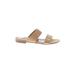 Manolo Blahnik Sandals: Slip-on Stacked Heel Casual Tan Solid Shoes - Women's Size 37 - Open Toe