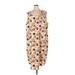 Roaman's Casual Dress - Shift: Tan Print Dresses - Women's Size 34