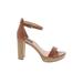 Nine West Heels: Brown Print Shoes - Women's Size 9 - Open Toe