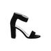 Jeffrey Campbell Heels: Strappy Chunky Heel Minimalist Black Solid Shoes - Women's Size 8 - Open Toe