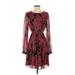 Tommy Hilfiger Casual Dress - A-Line Crew Neck Long sleeves: Burgundy Dresses - Women's Size 6