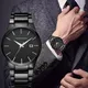 De Luxo – montre à Quartz pour hommes bracelet en acier inoxydable rouge et noir marque De luxe