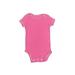 Carter's Short Sleeve Onesie: Pink Solid Bottoms - Size 3 Month
