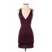 Forever 21 Cocktail Dress - Bodycon: Burgundy Solid Dresses - Women's Size Small