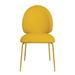 Everly Quinn Xamara Vegan Leather Dining Chair Plastic/Acrylic/Upholstered/Genuine Leather in Yellow | 33 H x 19 W x 24 D in | Wayfair