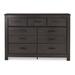 Red Barrel Studio® Brin 61 Inch Wide Dresser, 7 Drawers w/ Pewter Bar Handles, Gray Oak Wood in Brown/Gray | 42.8 H x 60.94 W x 15.63 D in | Wayfair