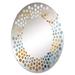 East Urban Home Golden Blue Geraniums Bloom I - Polka Dot Wall Mirror-MIR113122-Oval, Crystal | 29.5 H x 19.6 W x 0.24 D in | Wayfair