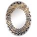 East Urban Home Judaism Golden Challah Abstract Charm I - Polka Dot Wall Mirror-MIR114213-Oval, in White | 35.4 H x 23.6 W x 0.24 D in | Wayfair