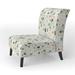 Slipper Chair - Ivy Bronx 21" Wide Slipper Chair Polyester in Black/Blue/Brown | 32 H x 21 W x 25 D in | Wayfair 7203E6DEF5AD4FE09ECD1E92083C7113