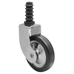 WAGNER Teewagenrolle DESIGN - Durchmesser Ø 50 mm, schwarz/chrom, Stift + Hülse Ø 11 mm, Tragkraft 25 kg - 01908201 Image
