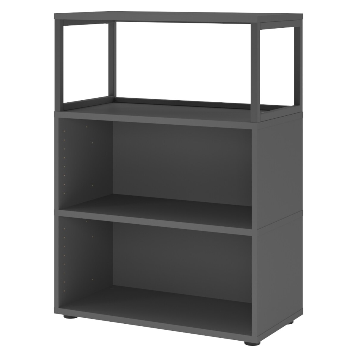 bümö flexi Regal mit werkzeuglosem Schnellaufbausystem, Dekor: graphit - Modulares Aktenregal 80 cm breit aus Holz für 3 Ordnerhöhen mit Image
