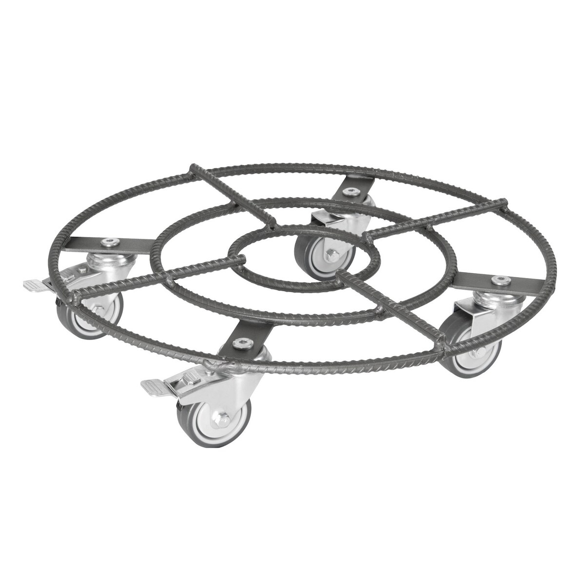 WAGNER Pflanzenroller BAUSTAHL RETRO Ø 38 x 9 cm, Soft-Rollen, Innnen- & Außenbereich, Tragkraft 200 kg - 20094701 Image