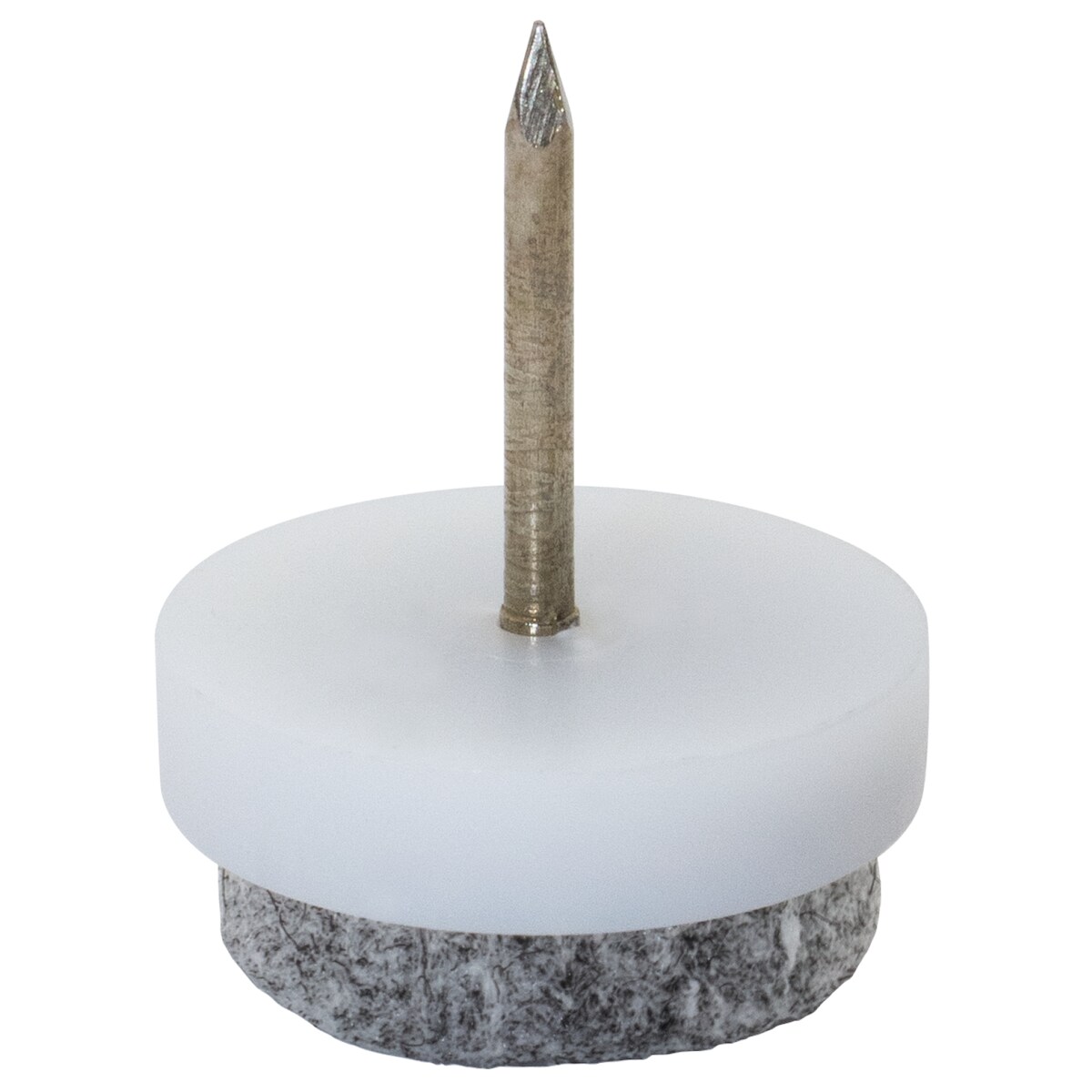 WAGNER Möbelgleiter 4tlg. - Ø 17 x 4/4/24 mm, 4 mm Filzgleiter weiß/grau zum Nageln für sensible Böden - 15081799 Image