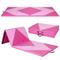 Costway 4-Panel PU Leather Folding Exercise Gym Mat with Hook and Loop Fasteners-Pink