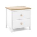 Costway 2-Drawer Nightstand with Rubber Wood Legs-White