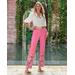 Boston Proper - Pink - Malibu Spring Poppy Border Print Trouser Pant - 14